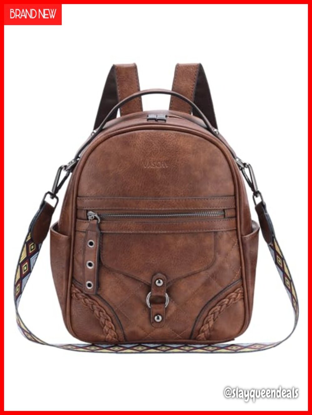 Women's Vegan Leather Mini Backpack Purse with Quilted Flap - Picture 1 of 5